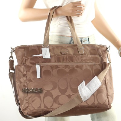 coach leopard diaper bag